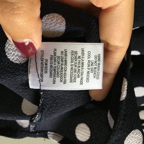 BOBEAU Polka Dots Blouse Bat Ruffle Sleeve Top - Picture 6 of 7